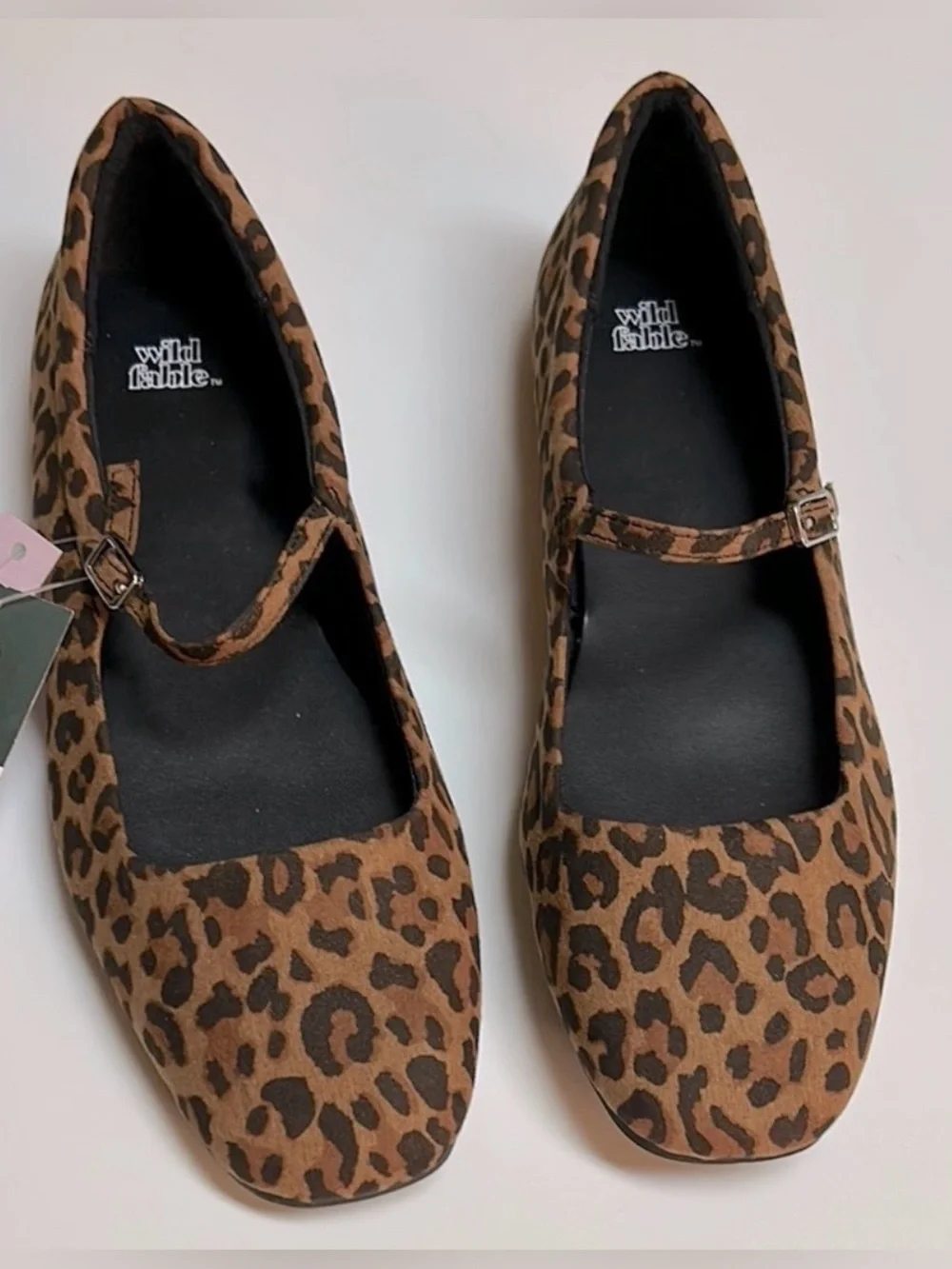 Wild Fable Elsa Leopard Print Mary Jane Flats Brown Black